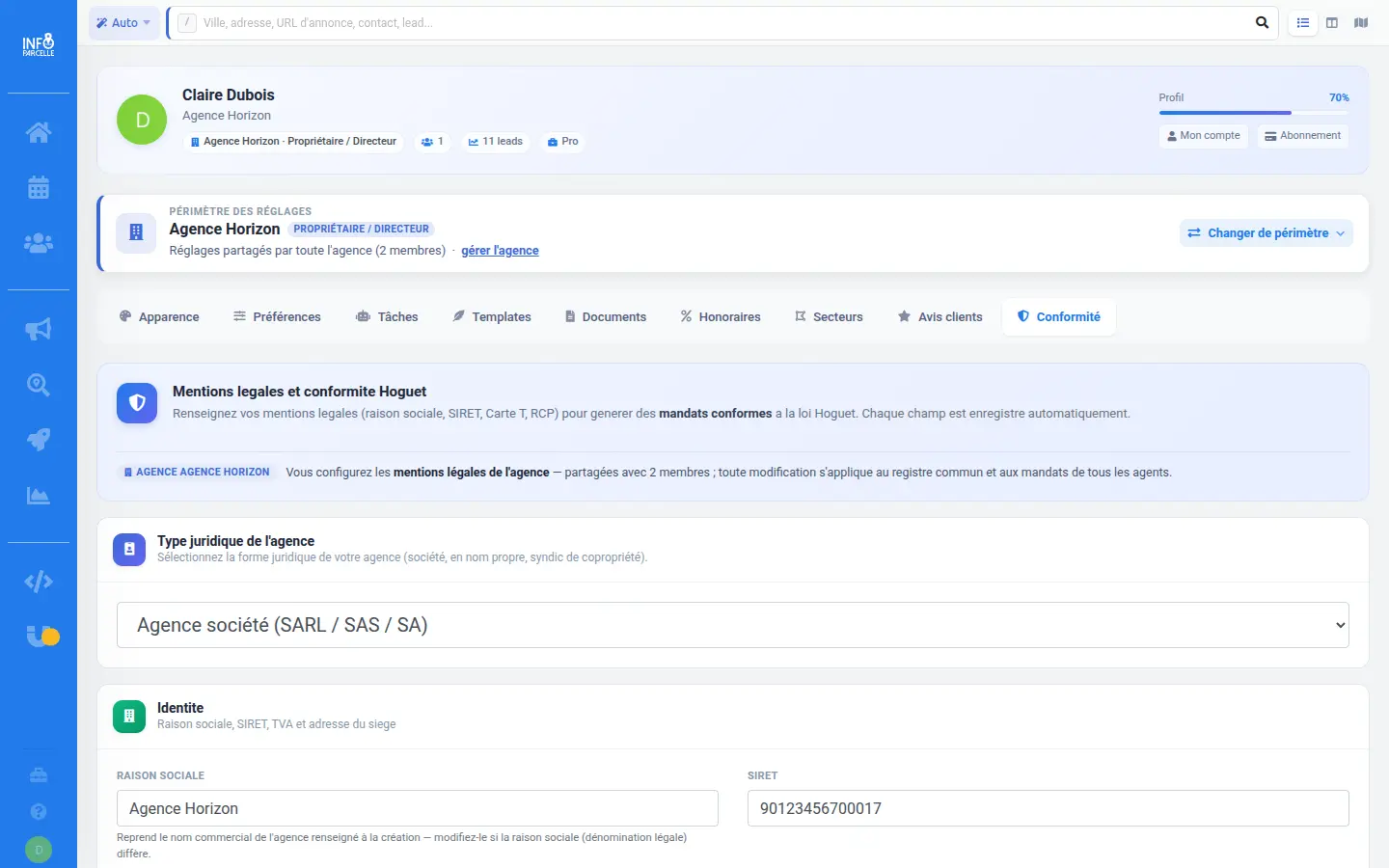 Modes professionnels par structure