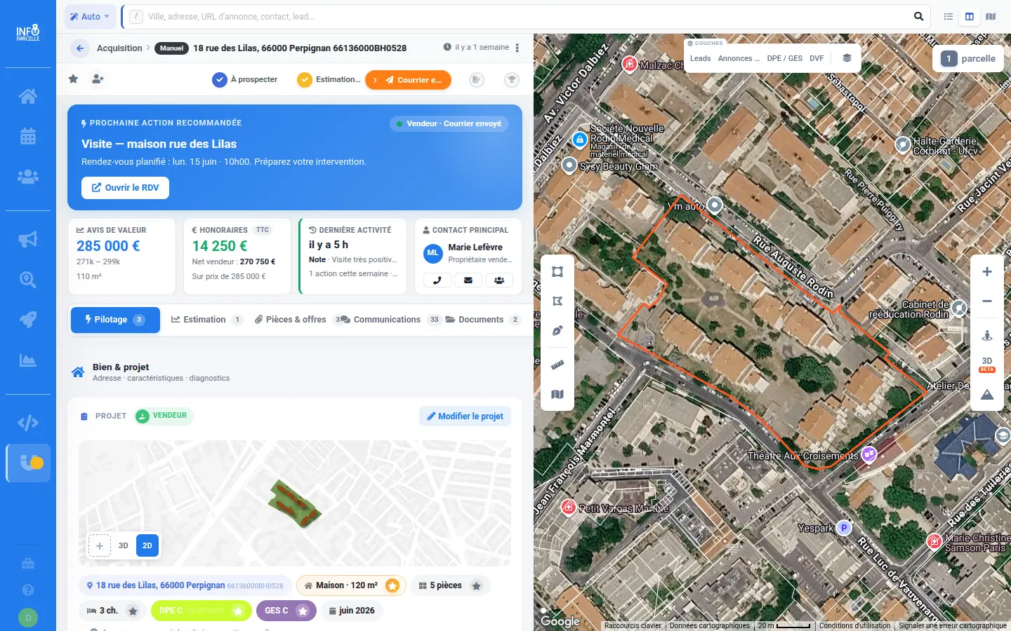 Infoparcelle pour agent immobilier