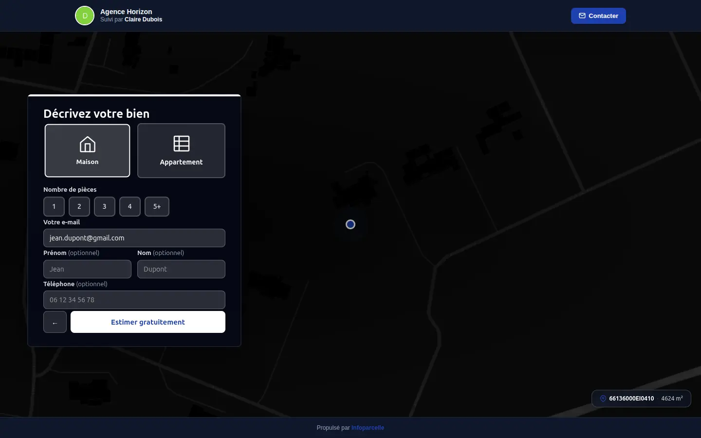 Page hostée du widget avec QR code